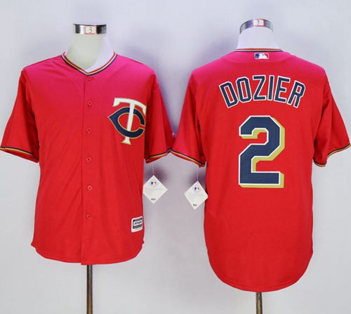Twins #2 Brian Dozier Red New Cool Base Stitched MLB Jersey - Click Image to Close